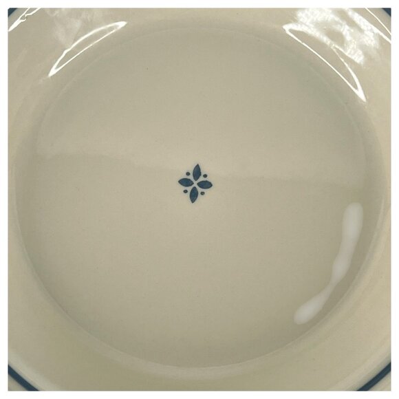 Longaberger Pottery Grandma Bonnies Woven Traditions Pie Plate Classic Blue 10” - Picture 4 of 7